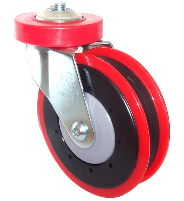 PU Shopping Trolley Caster Two Groove