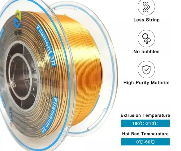 Supreme 100% USA Imported Materials Tri-Color Gold/Copper/Black Silk PLA 3D Printers PLA Filaments Silk 3D Printing Material 1.75mm 1kg PLA