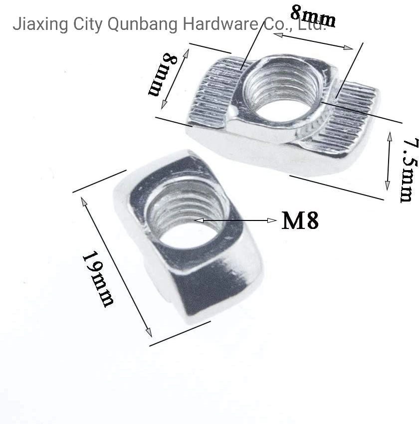 Sliding T-Slot Nut T-Nut Carbon Steel Nickel Plated Semicircle Sliding M6 M8 6mm 8mm Slot Aluminum Alloy Profile Accessories