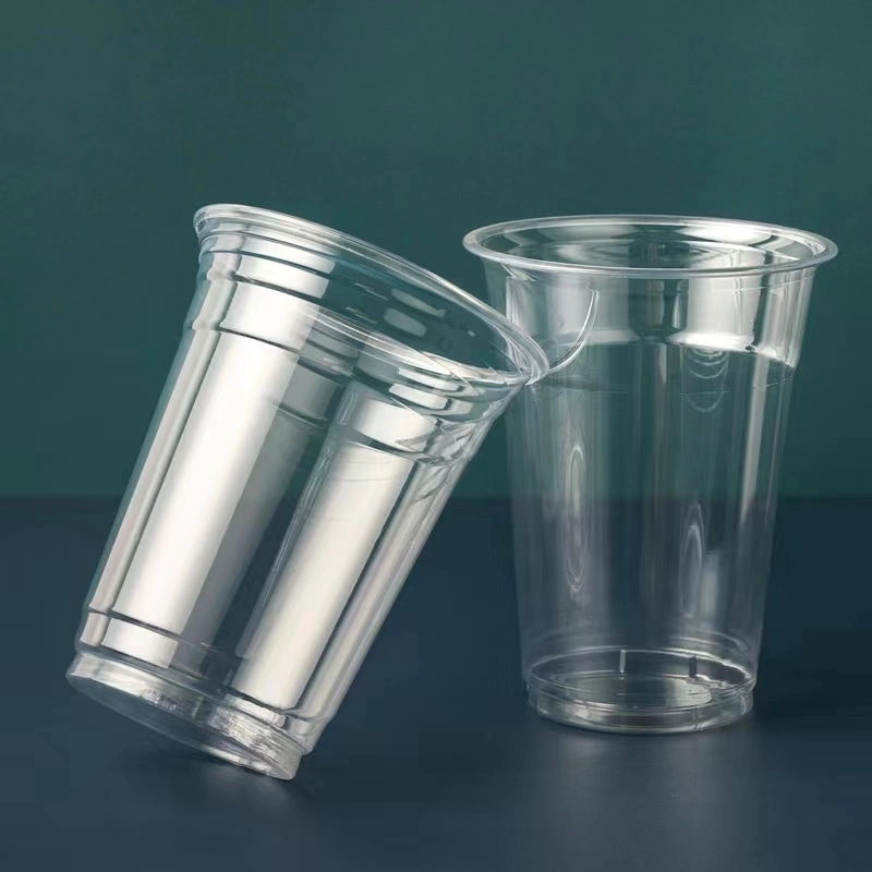 Pet Bubble Tea Cup Takeaway Drinking Plastic Disposable Cups with Lid