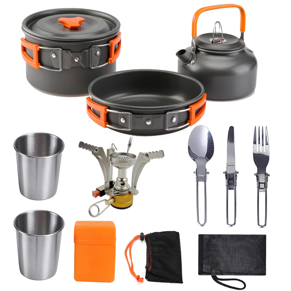 Camping Kitchen Cooking Outdoor Camping Folding Cookware Set with Accessories