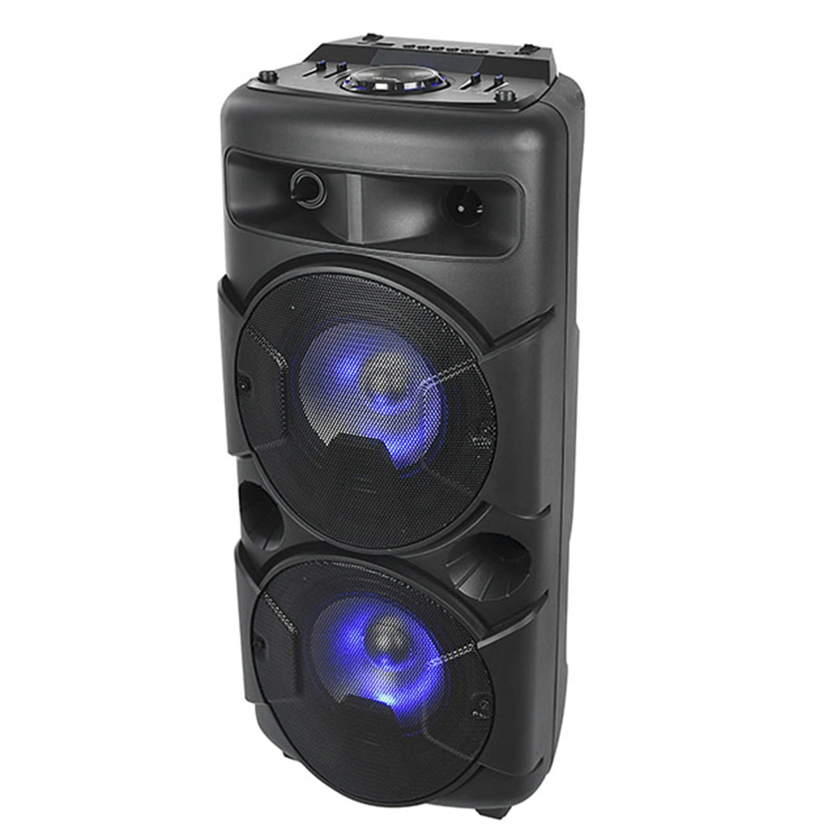 2023 New Style Powered Audio Box Portable Speaker with LED Light Dual 6.5 Inch Woofer Bluetooth Wireless Speaker