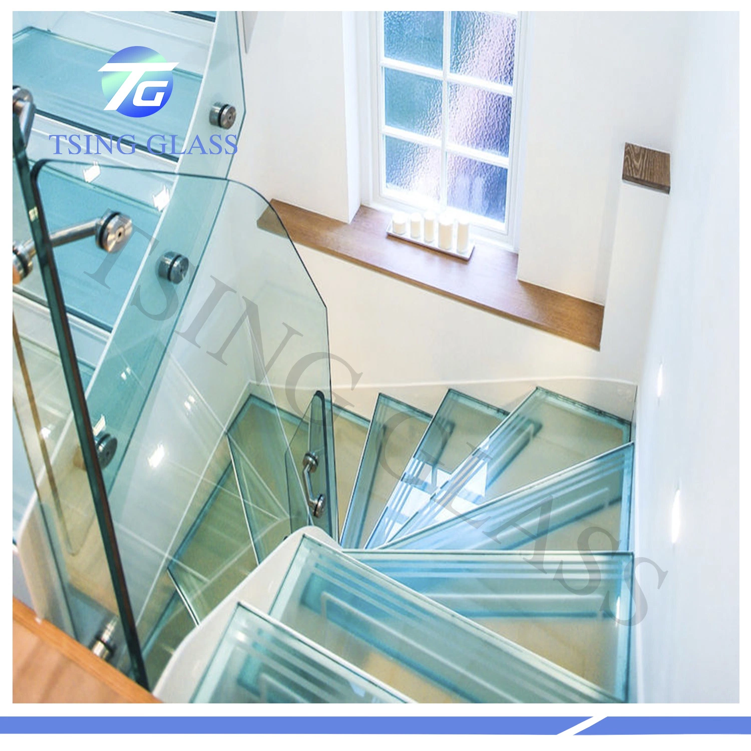 Clear Colored Safety Tempered/Toughened Glass/Building Laminated Glass Curved Laminated Glass Edge Polished