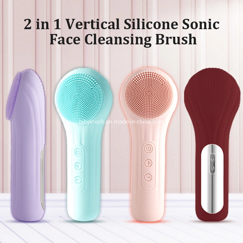 2023 Hot Selling Wireless Charging Electric Silicone Brushes Waterproof Silicone Sonic Facial Cleansing Brush 5 Speeds with Ipx7 Waterproof OEM Service