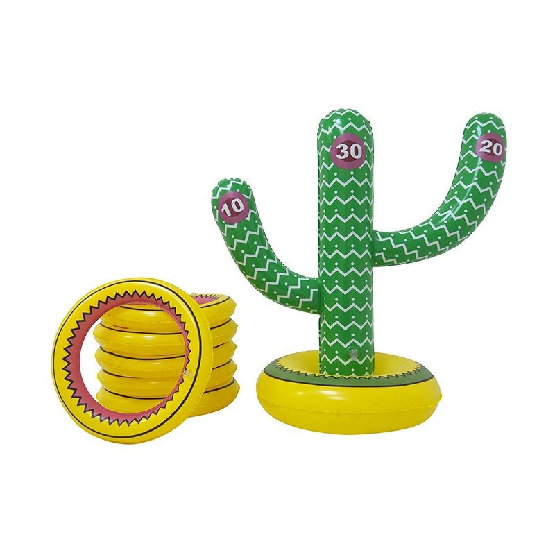 Inflatable Cactus Ring Toss Game Set Target Toss Floating Swimming Ring Toss Game