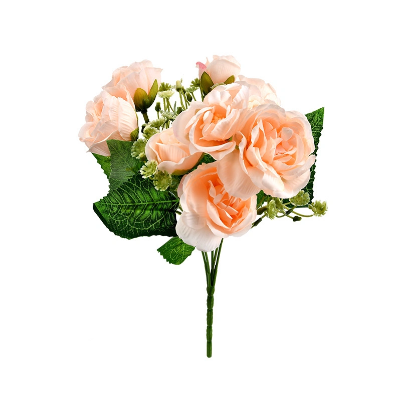 Wholesale/Supplier Silk Rose Artificial Flowers Bouquet Decorative Flowers for Home Wedding Decor