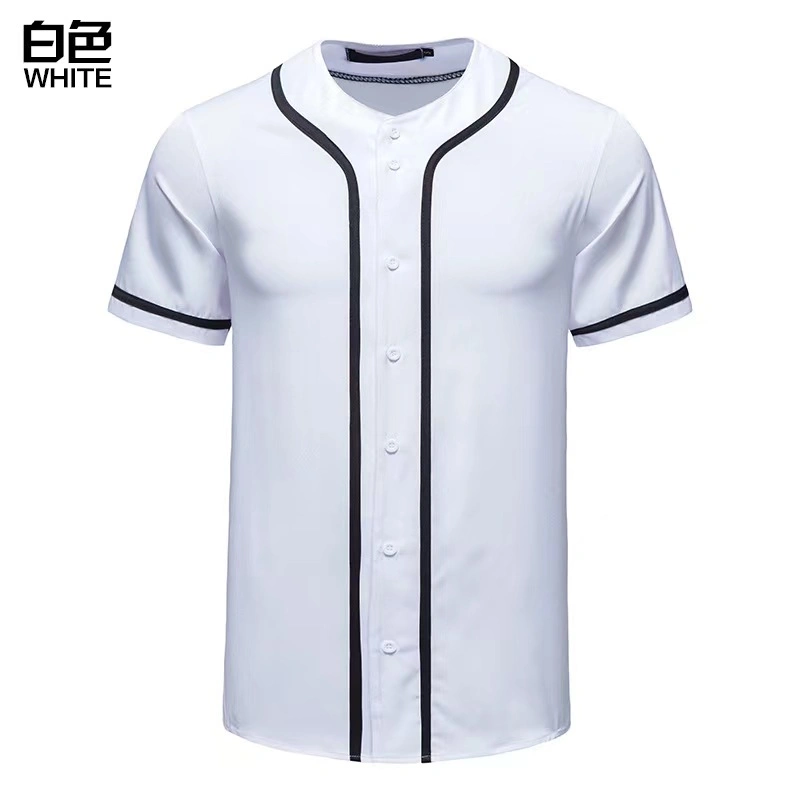 Camisetas de béisbol de botón completo personalizadas de las camisetas de béisbol lisas