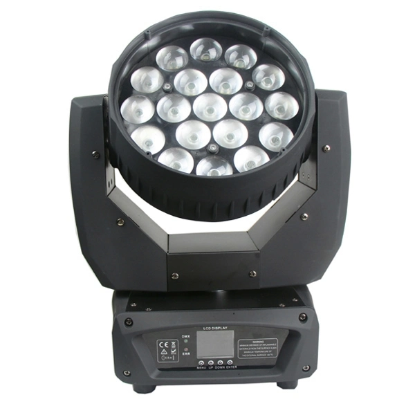 LED RGBW Zoom 19*12W Bee Eye Moving Head Light for DJ Night Bar