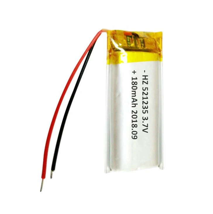 Populares Bateria Lipo 521235 3.7V 180mAh bateria de polímero de lítio para Vigilância inteligente