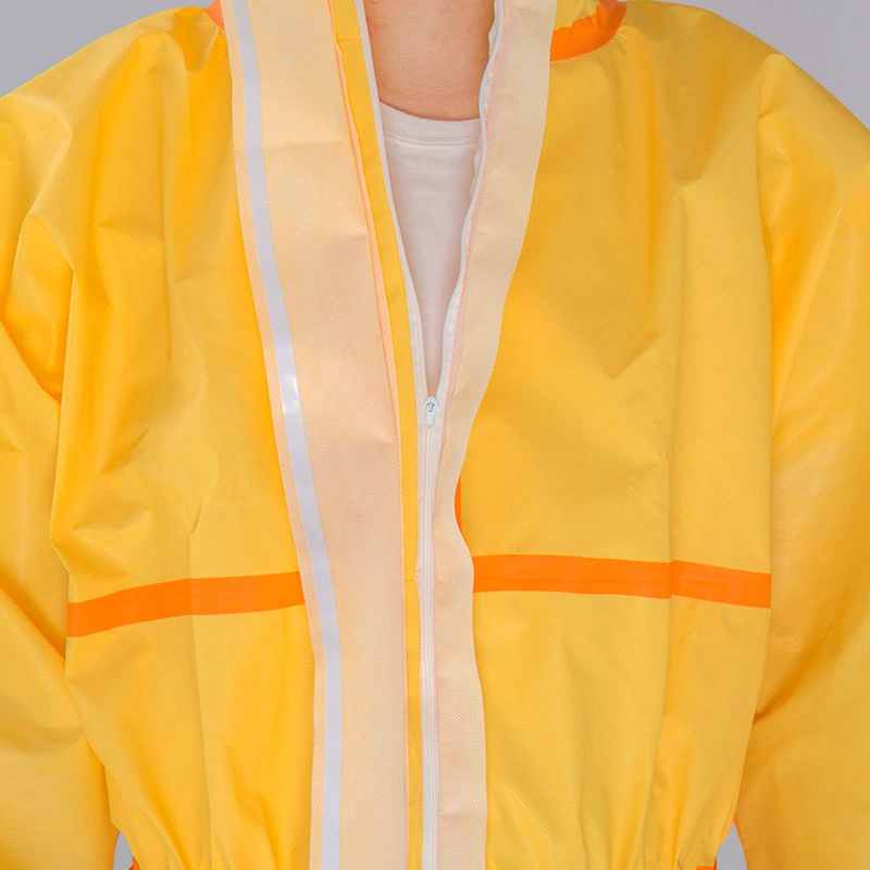 Wholesale PPE Suit Safety Wear Yellow Waterproof Breathable Disposable Protective Clothing