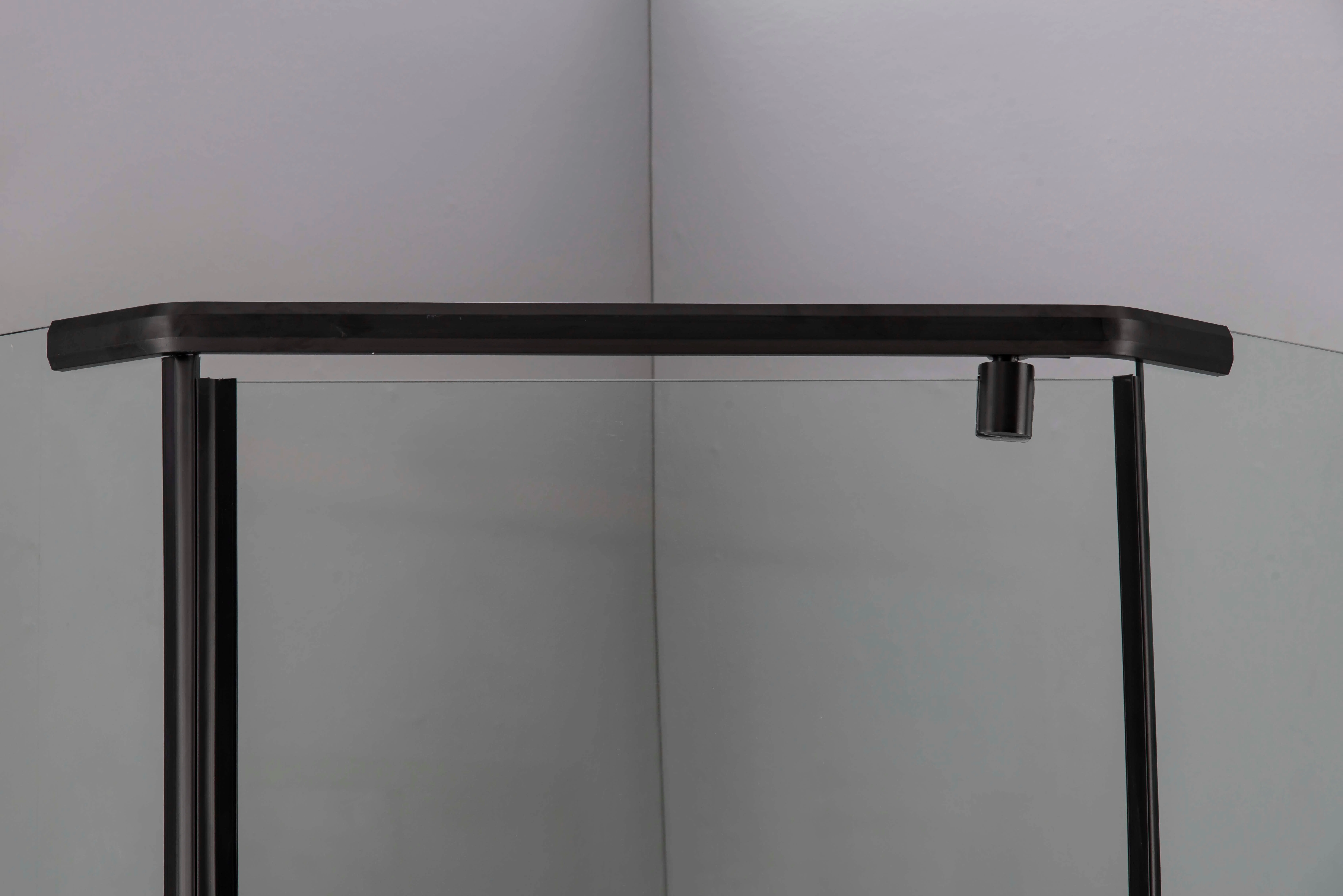 Black Pivot simple Cuarto de baño Ducha vidrio de vidrio trasperante templado