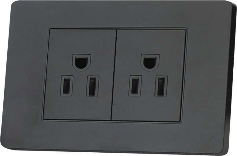 American Standard 3 Pin Sockets Stainless Steel Panels 2 Way Wall Sockets