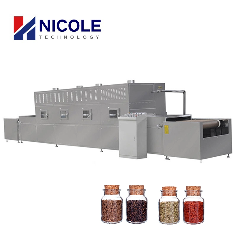 Fully Automatic Drying Spice Condiments Industrial Microwave Drying Sterilizer Machine