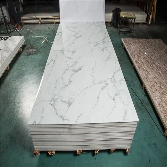 High Glossy Flexible Wall Decorative Board UV PVC Marble Sheet