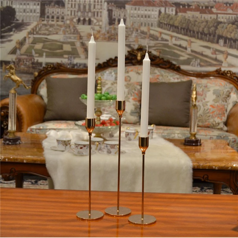 Sencillo Candelabro continental para la Iglesia Casa de la boda cena con velas