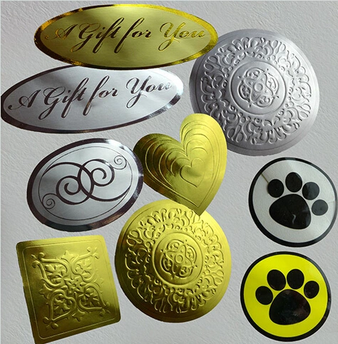 Customized Small Golden Silver Gift Packaging Sealing Labels