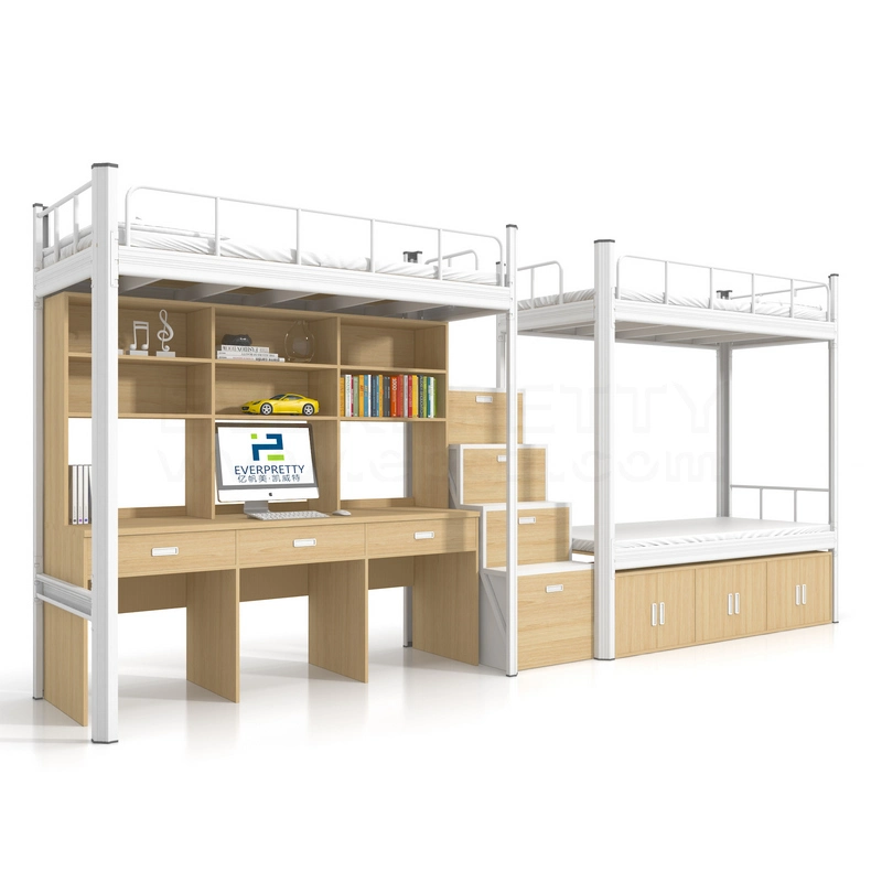 Medical Student Dormitory Single Loft Bunk Bed with Cabinet