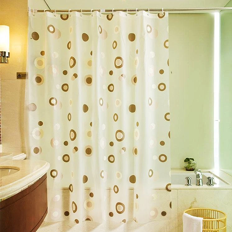 Kundenspezifischer Großhandel Kunststoff PEVA Luxus Designer Wasserdicht Custom Printed Badezimmer Duschvorhang