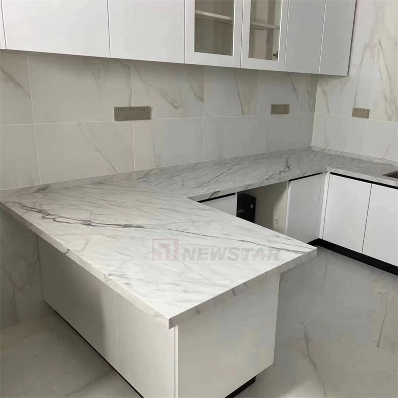 Newstar Italy Carrara White Quartz Household Kitchen Dining Table Countertop Hotel Apartment Kitchen Countertop