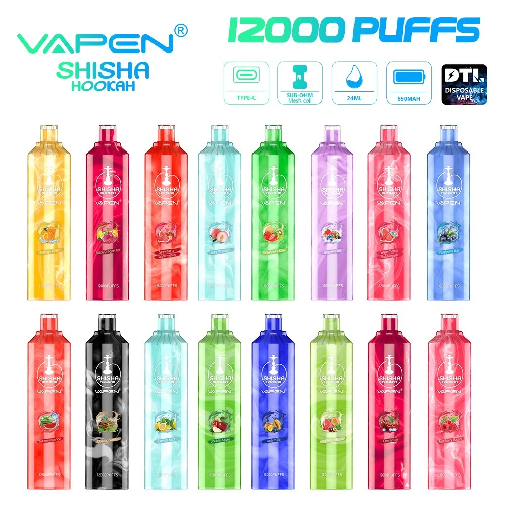 Original Vapen Shisha Ehook 12000 puffs Pods Jnr Shisha jetable Crystal 12K Puff Vape Pen DTL E cigarette Vape Pen