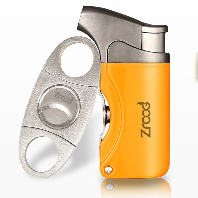 Zroog Cigar Gas Punch Lighter and V-Cut Cigar Cutter Set Gift Pack