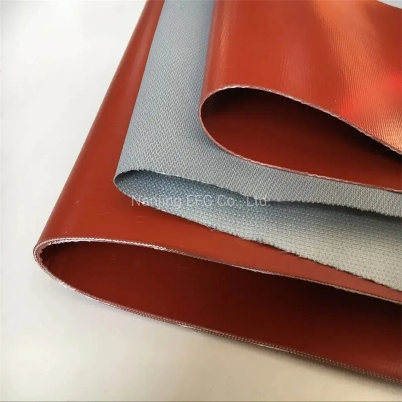 Chinese Factory High-Quality One Side or Both Sides 17oz 15oz 0.5mm Red Fireproof Weld Silicone Rubber Coated Fiberglass Fabric