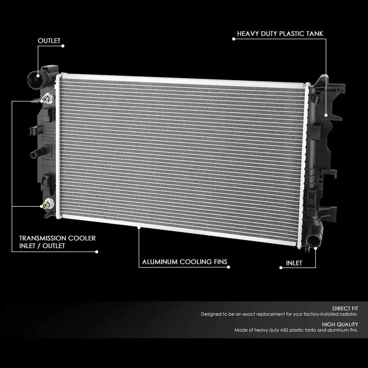 Autopartes de aluminio de plástico/camión/Coche Tanque de agua de refrigeración del radiador para Dodge Sprinter de la base de 2500 V6 3,0L 13254