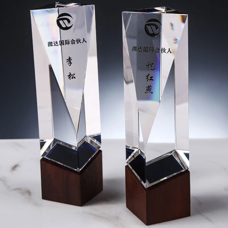 Factory Wholesale Custom Enterprise Employee Service Recognition Awardsk9 Glass Crystal Coupe Memorial Award Trophy