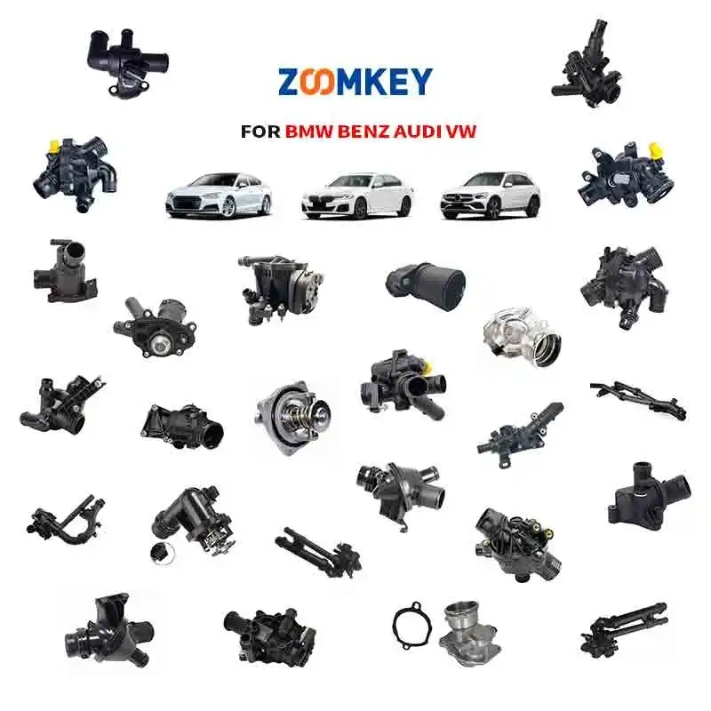 مجموعة مبيت ترموستات سائل تبريد المحرك Zoomkey عالي الجودة لـ BMW E39 E38 E53 OEM: 1153 1 436 386 11531436386 ترموستات السيارة