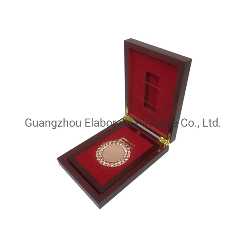 Logo Printing Wood Coin Box Wooden Medal Gift Packaging Box