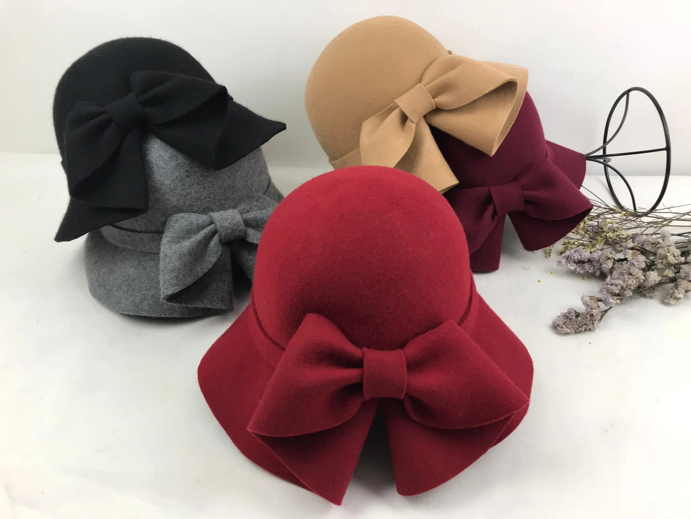 Fashion Wool Felt Cloche Lady Hat for Winter