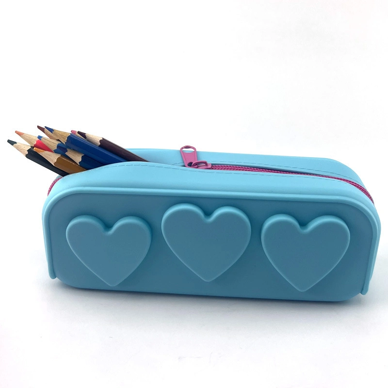 Silicone Office Primary School Students Children Child Promotion Gift Kids Pencil Pen Cosmetic Brush Pouch Bag (CY5852)