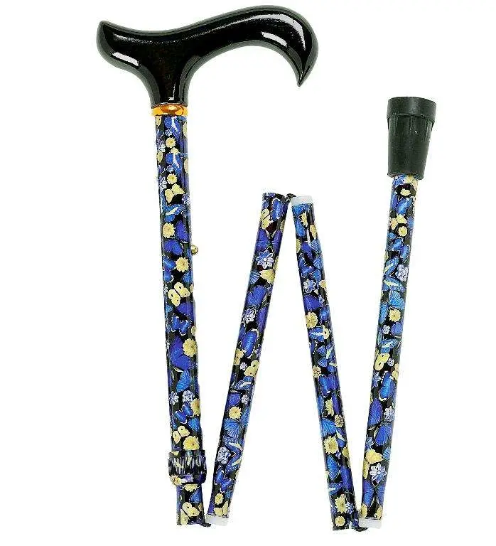 2023 Lightweight and Adjustable Walking Stick, Purple and Pink Flowers Design