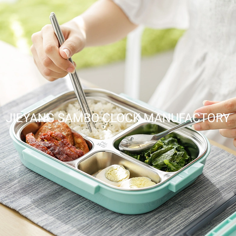 Leakproof Bento Plastic Box Meal Containers Lunch Box Stainless Steel Compartment