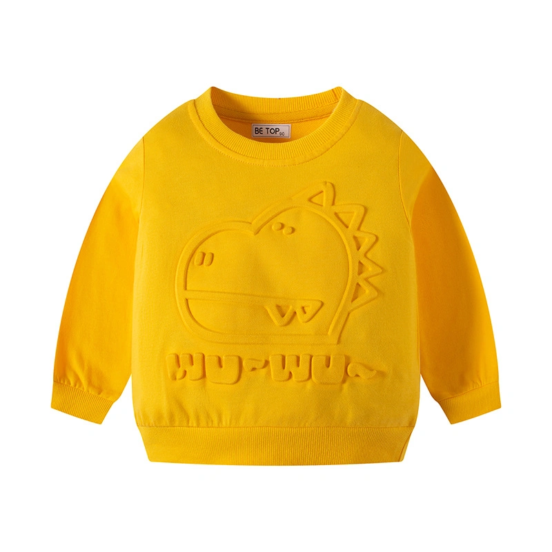 2022 New Children's Sweatshirt Autumn and Winter Korean Version of Children's Clothing Cartoon Dinosaur Three-Dimensional Print