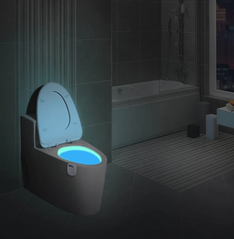 16 Colors Human Intelligence Smart LED Battery Motion Sensor Toilet Bowl Night Light