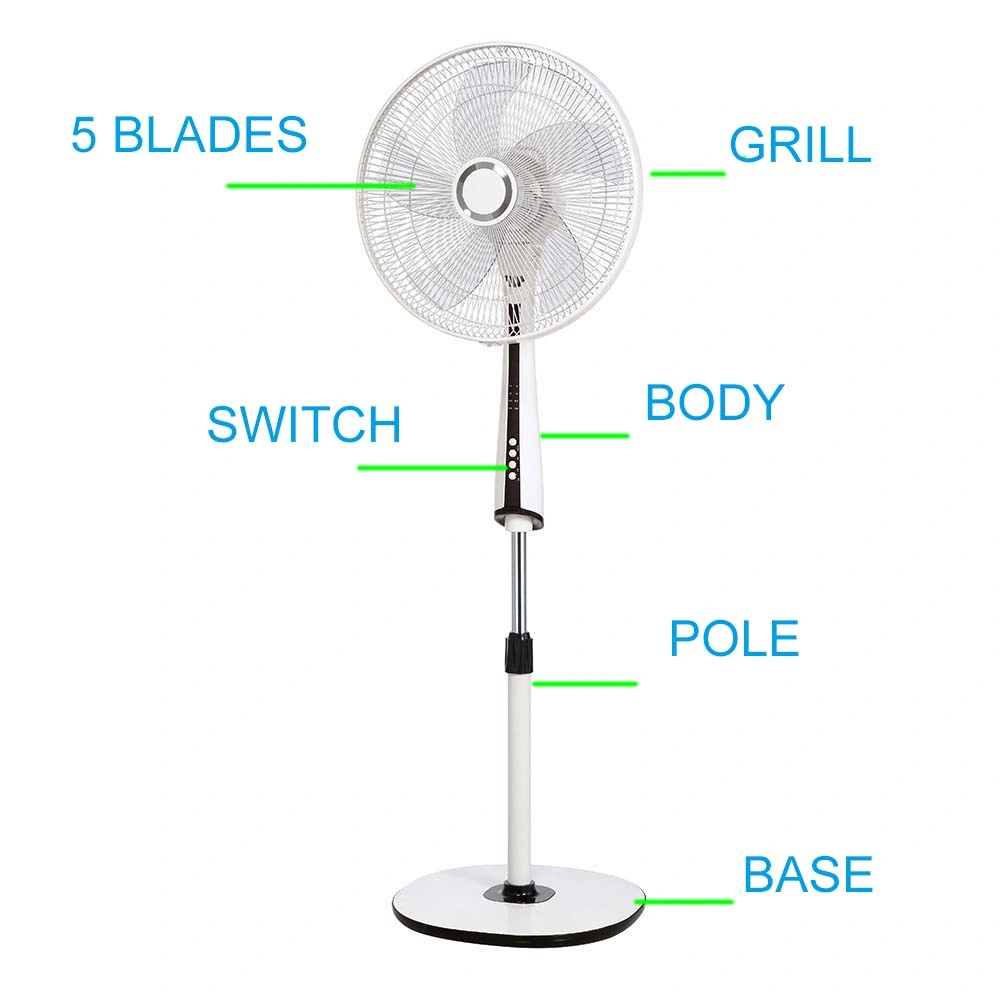 16 18 Cuerpo de ABS de ventilador de pie Ventilador eléctrico de alta calidad con temporizador