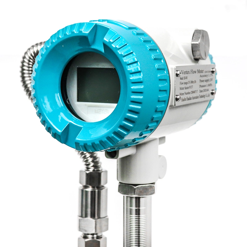 Flow Totalizer 1.0% High Precision Local LCD Display Vortex Flow Meter for Nitrogen Gas