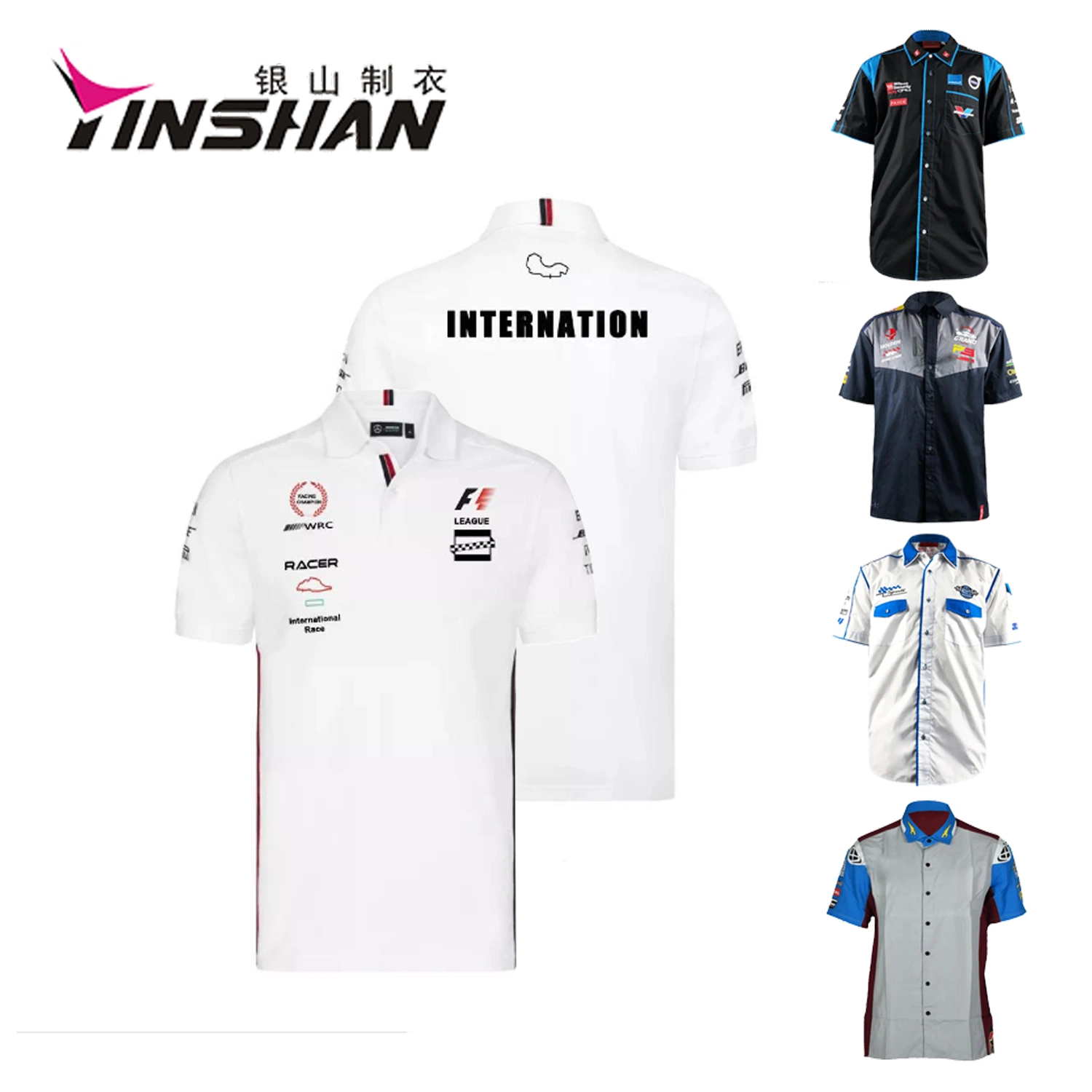 Custom Uniform PRO Design Cycling Motorcycle 50% Cotton 50% Polyester Fabric American Nascar Shirt Jersey Racing Polo Shirts F1 Pit Crew Shirt