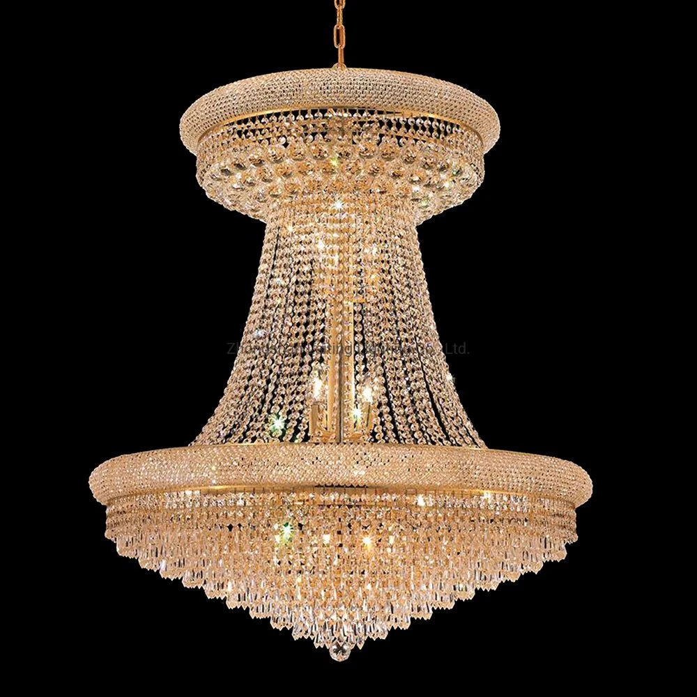 Zhongshan Laiting Lighting Vente en gros de lustre en cristal doré de luxe traditionnel.