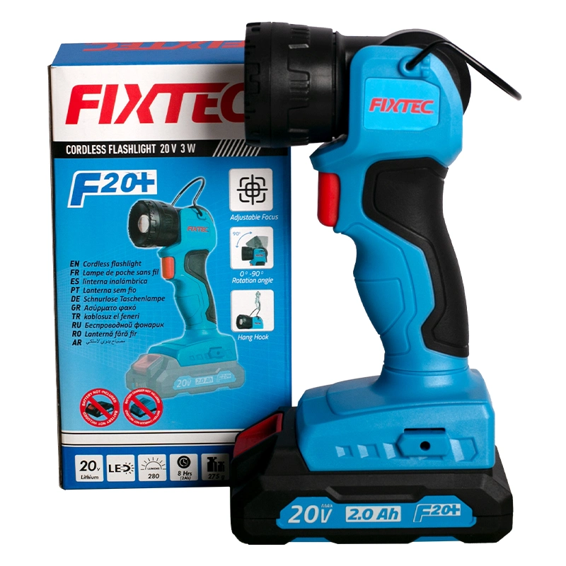 Fixtec 20V max Cordless Mini luz LED de trabajo/Linterna con gancho de colgar