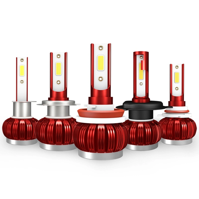 Super diseño de color rojo brillante lámpara automática K1 H1h7h3h8h13 9005 9006 coche de las luces LED de luz