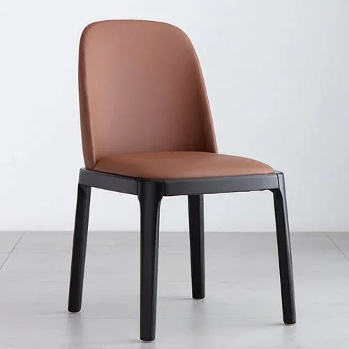 Silla de Comedor de cuero con patas de acero inoxidable para el hogar Muebles de diseño sillas de comedor un lujo moderno.