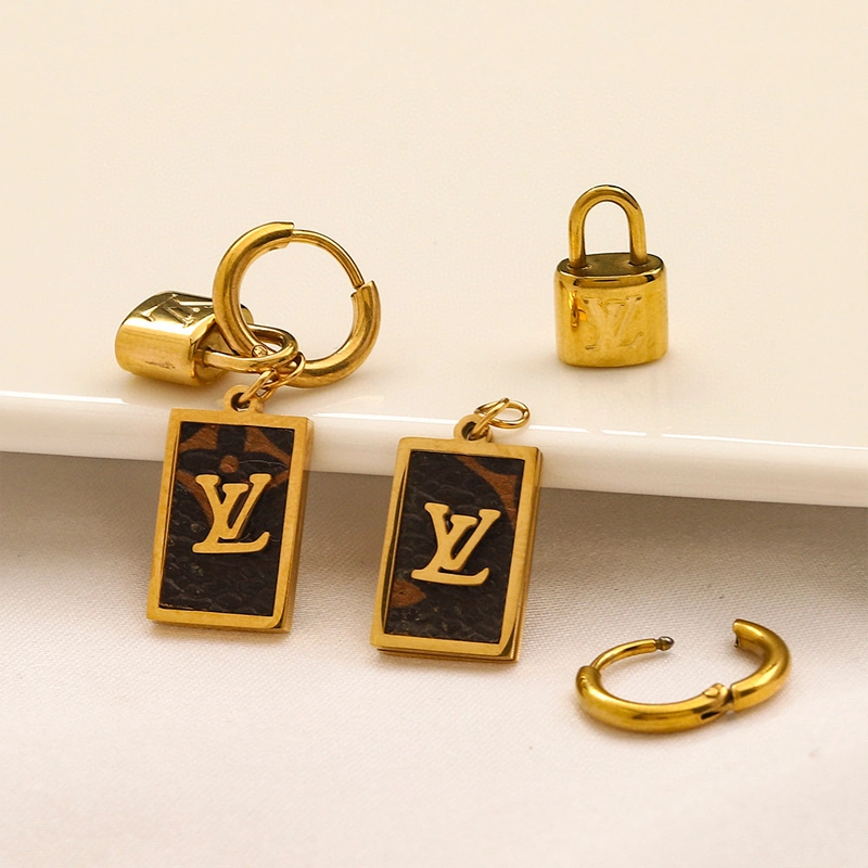 Wholesale/Supplier Jewelry Fashion Replica Designer Lvvs Earring Lock pendant Gold Accessories Jewelry Set Earrings