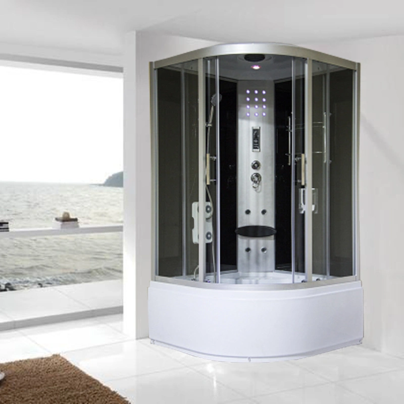 Salle de bains avec porte en verre trempé cadre en aluminium salle de douche moderne Avec Steam