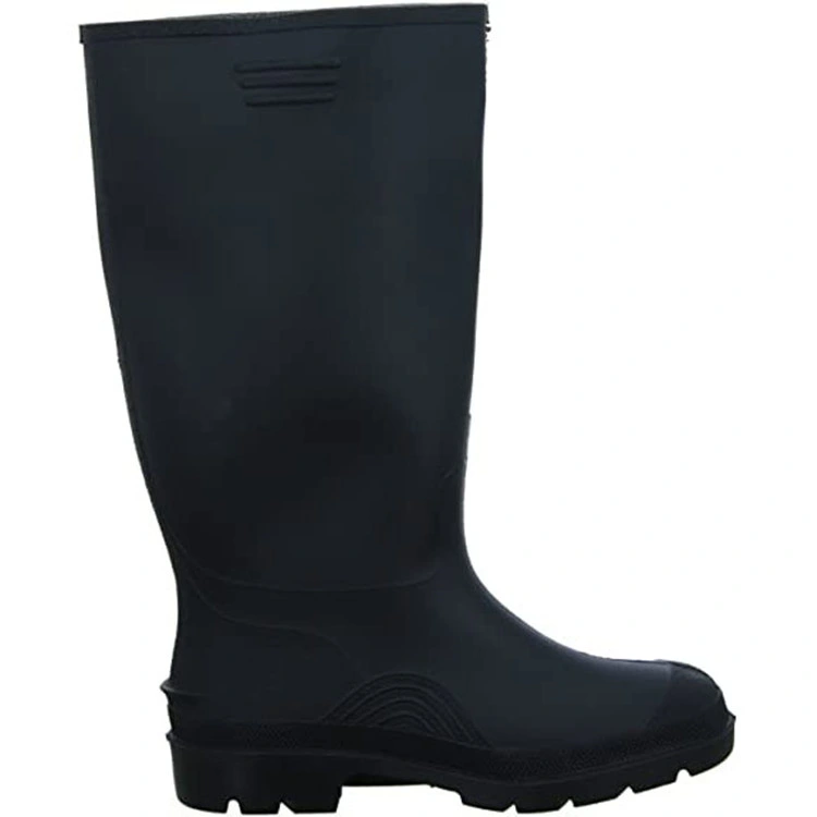 Al por mayor Custom Leather Craft Negro PVC caucho hombres′ S lluvia Botas