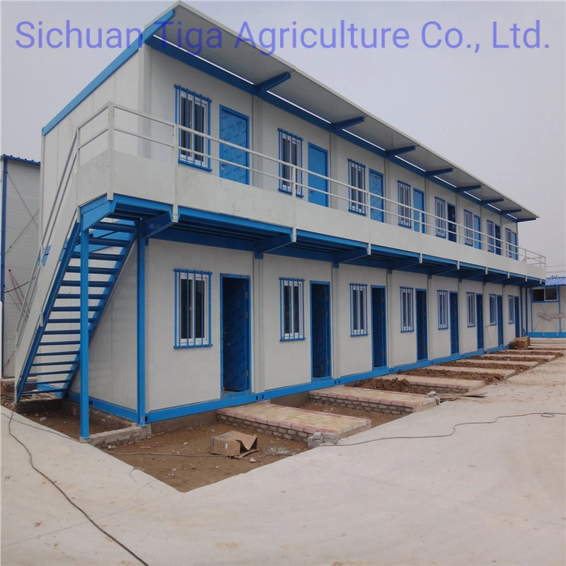 Two Floor Temporary Office Prefabricated Flat Pack Container Camp for Construction Site Mining Camp