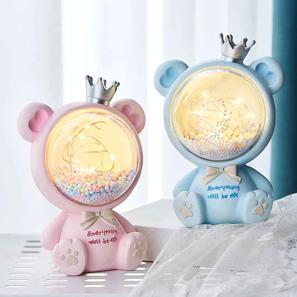 Creative Bear Sculpture Resin Modern Home Desktop Cute Lamp Decoration Children's Gifts