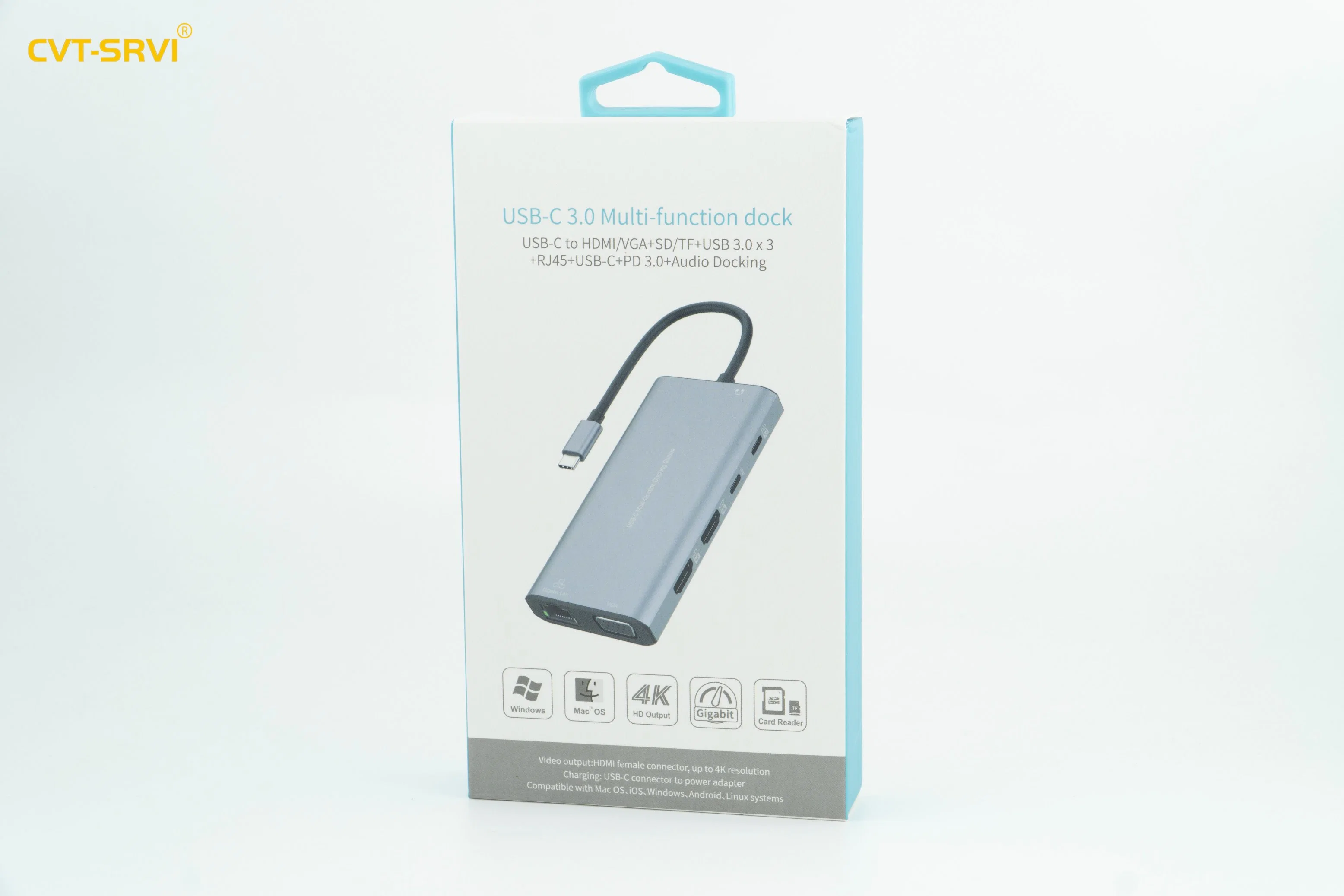 Un alto rendimiento 6-en-1 USB portátil USB 3.0 de C para HDMI Multifunción TF/cubo SD