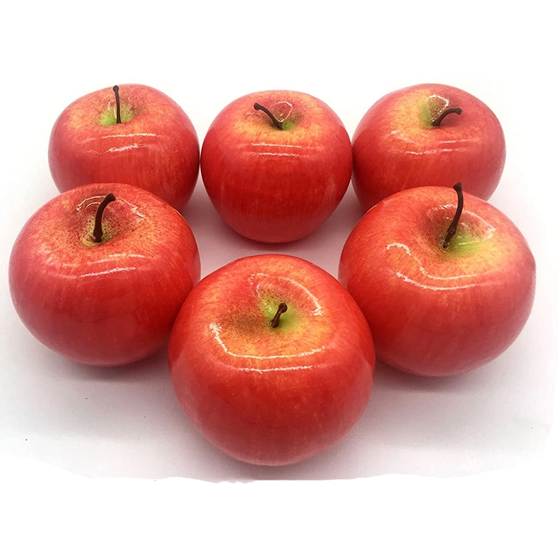 Fruits artificiels, Pack de 6 fruits décoratifs (Apple vert et rouge)